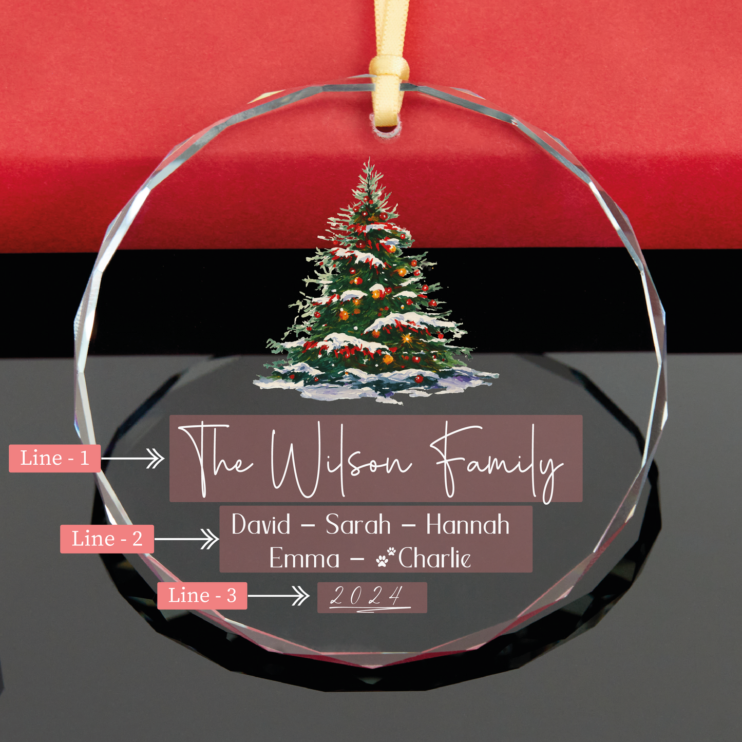 Personalized Family Christmas Ornament with Dog Name