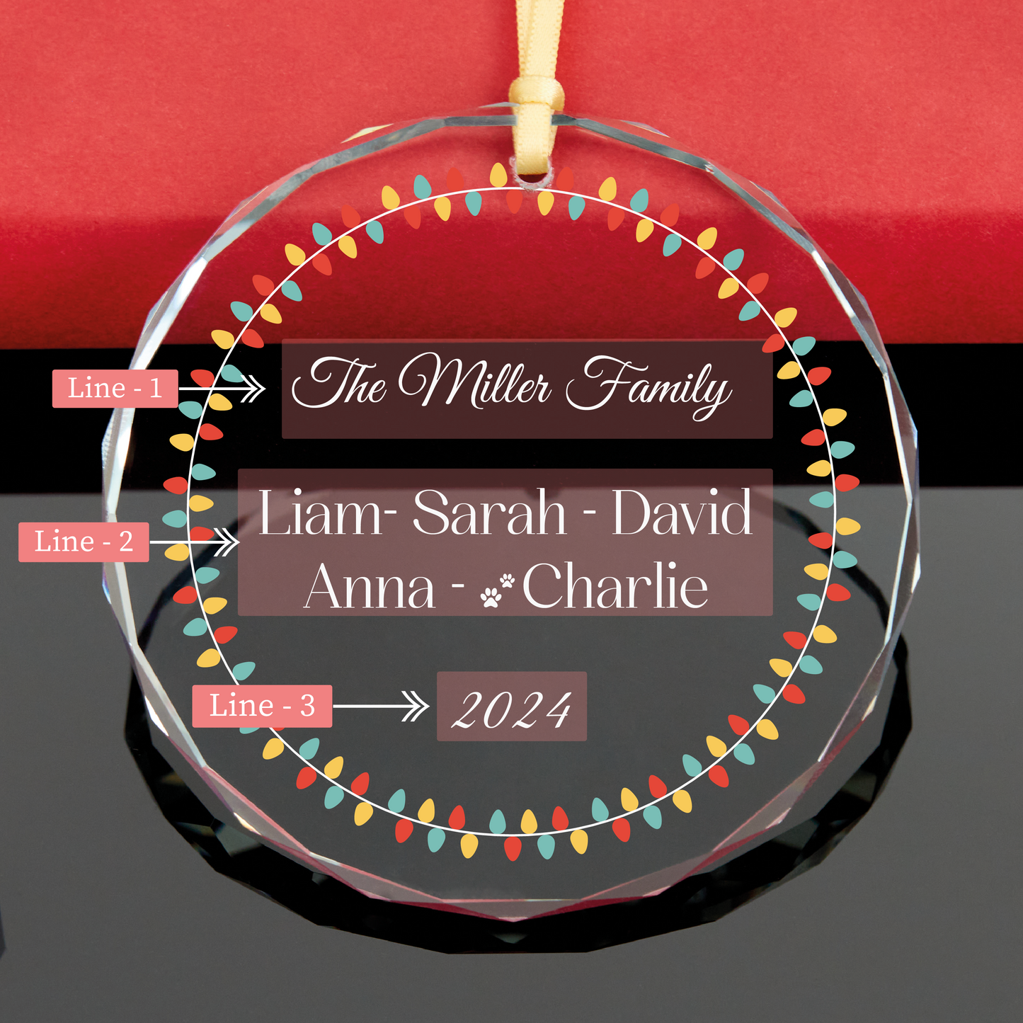 Personalized 2024 Family Christmas Ornament with Pet Names