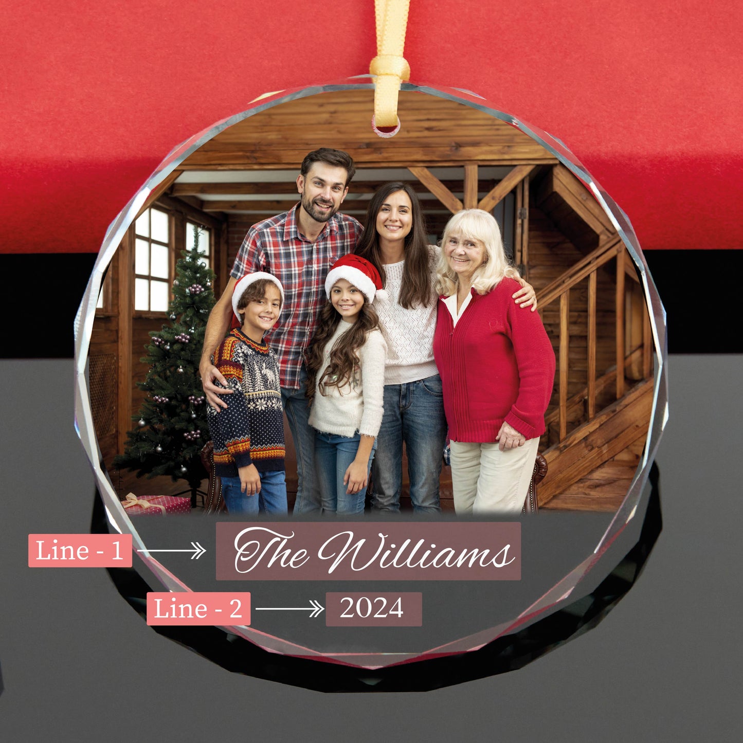 Personalized Family Photo Christmas Ornament