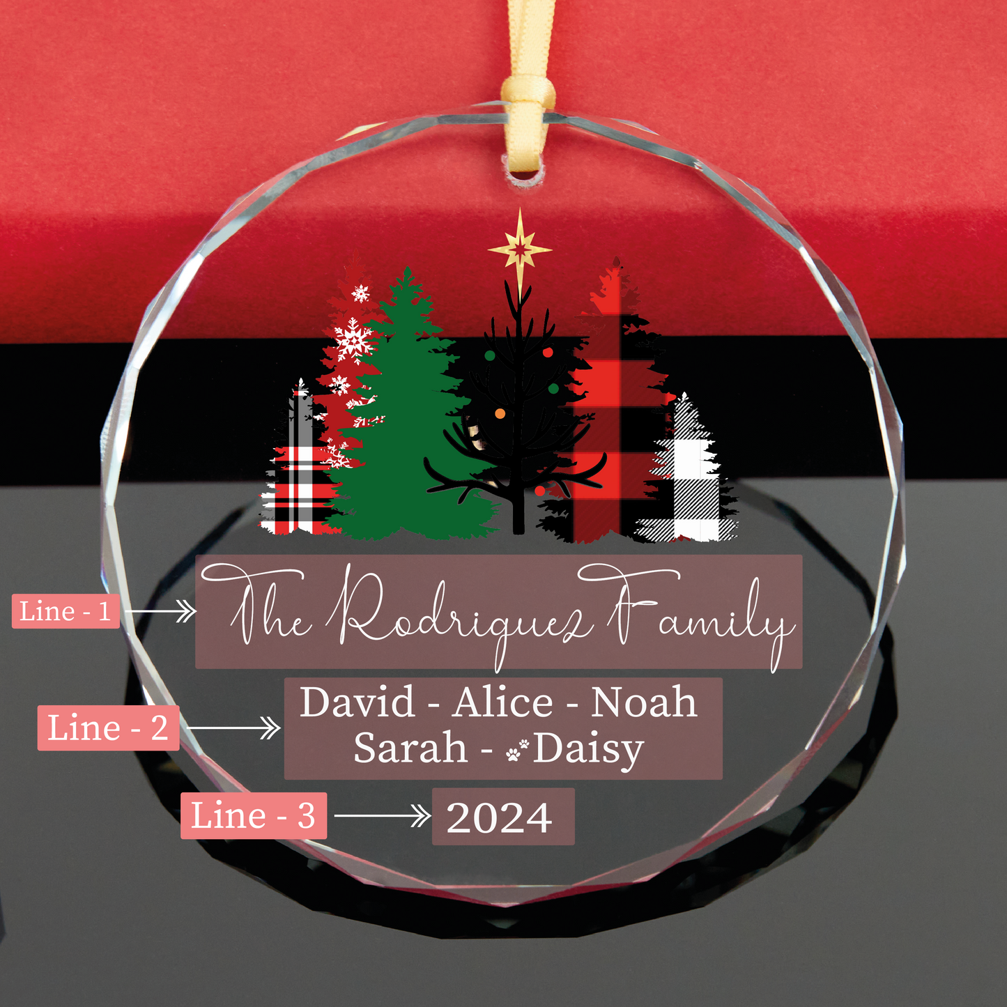 Personalized Family Christmas Ornament with Pet Names