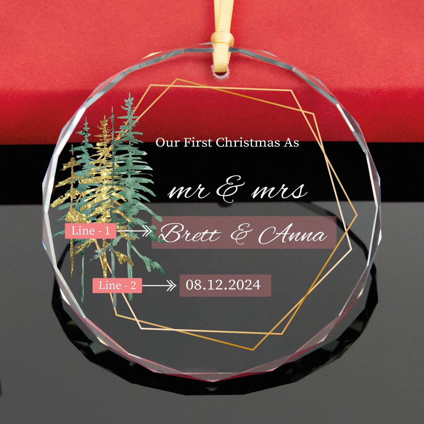 Personalized Married Mr and Mrs Christmas Ornament