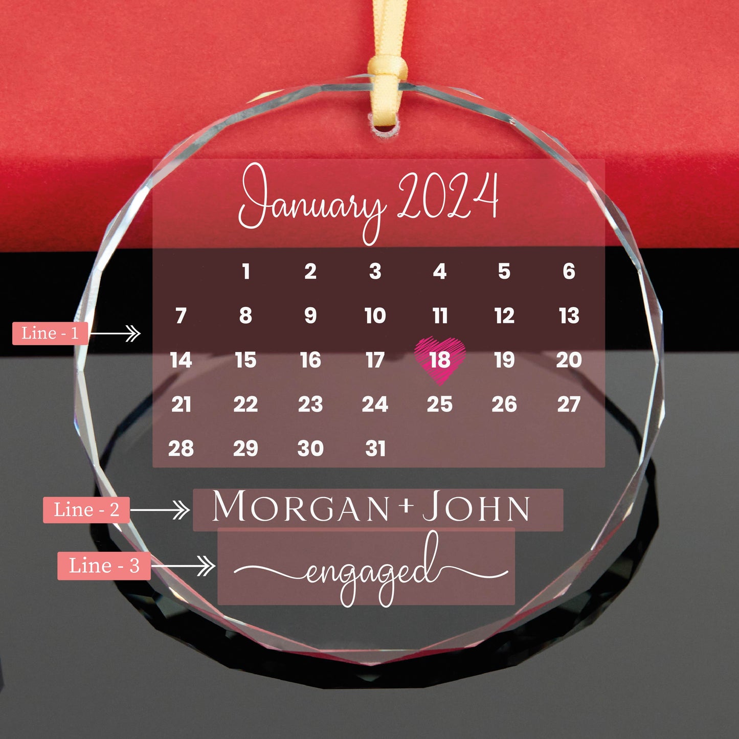 Personalized Calendar Engaged Ornament