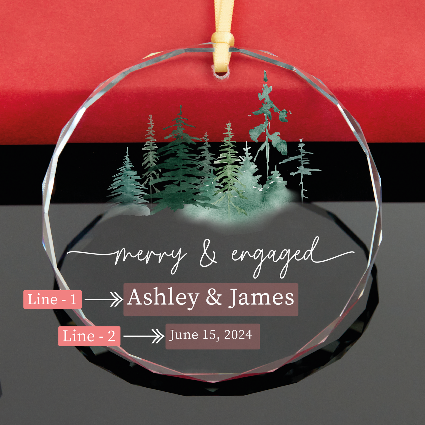 Personalized First Christmas Engaged Ornament