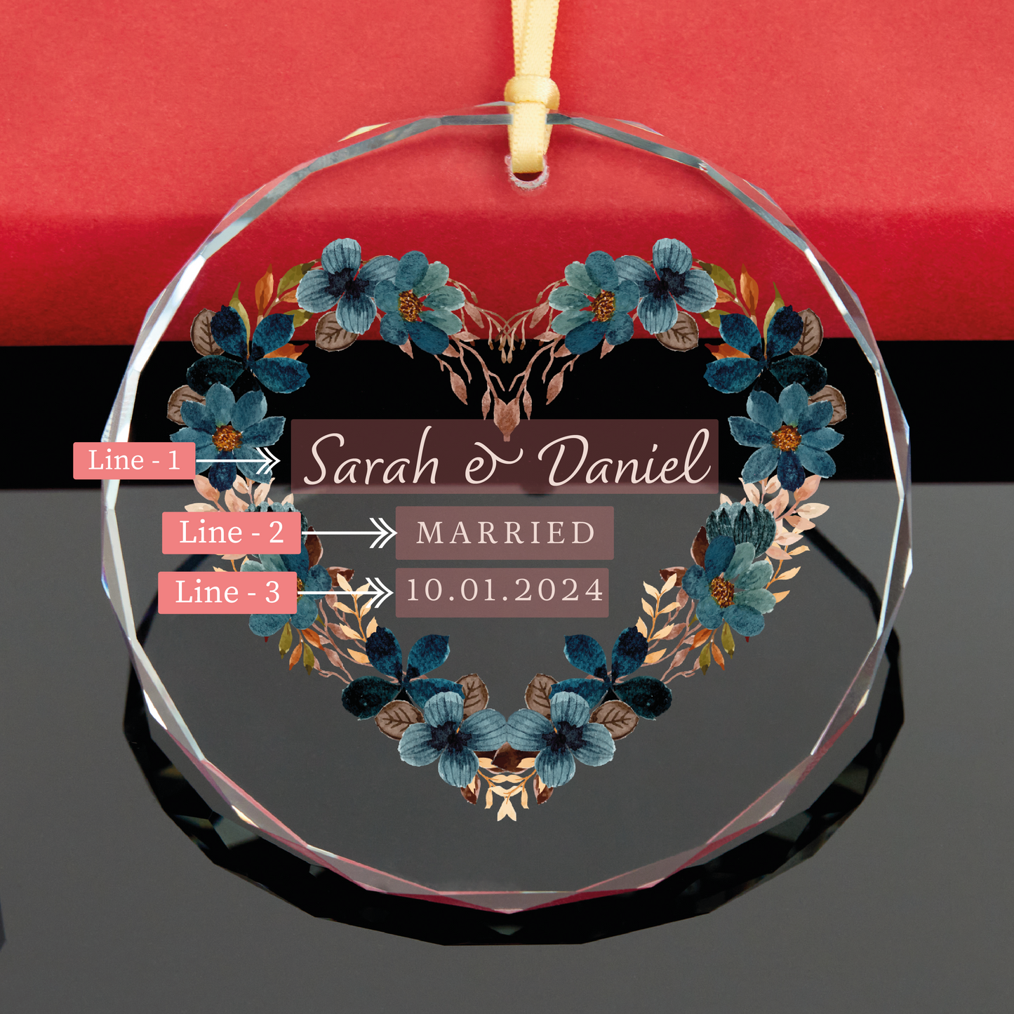 Personalized Couples Photo Ornament • Wedding Christmas Gift