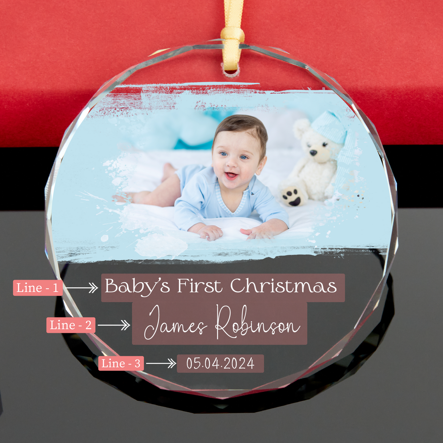 Personalized Baby Boy First Christmas Ornament