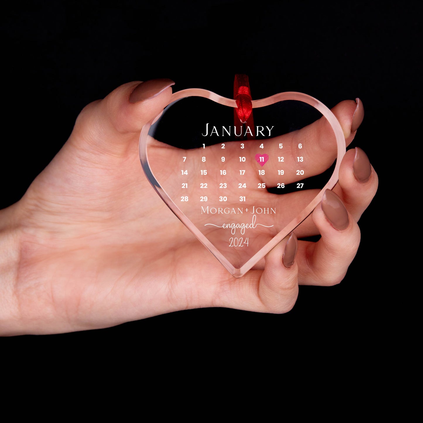Personalized First Christmas Engaged Ornament