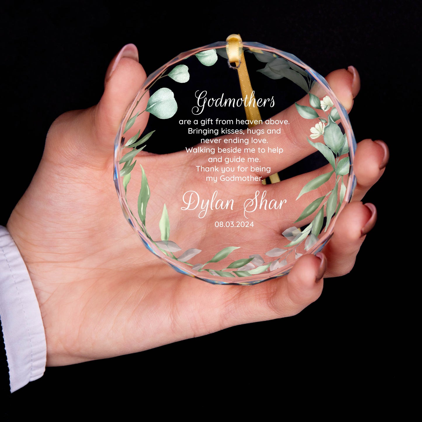 Personalized Baptism Ornament, Godmothers Gift