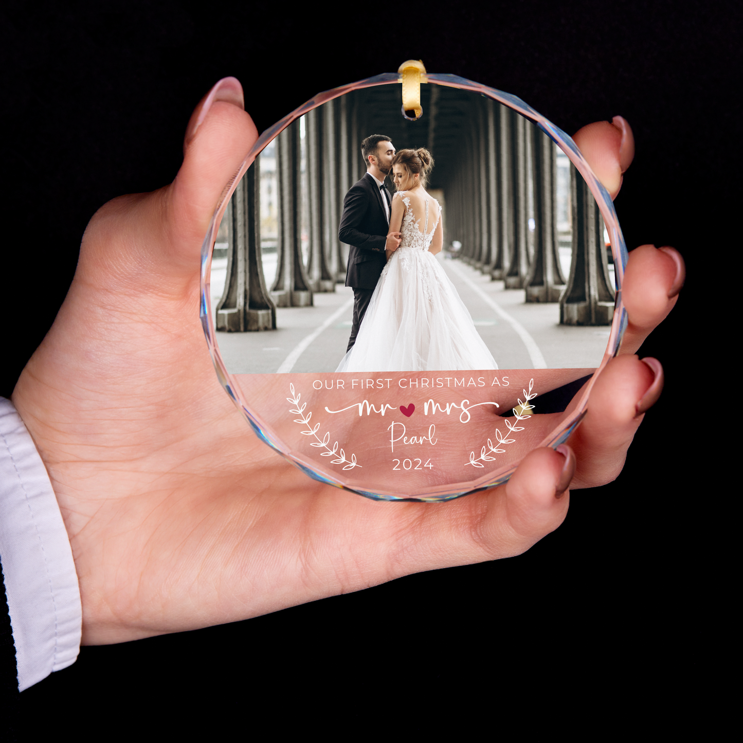 Personalized First Christmas Married Mr and Mrs Ornament