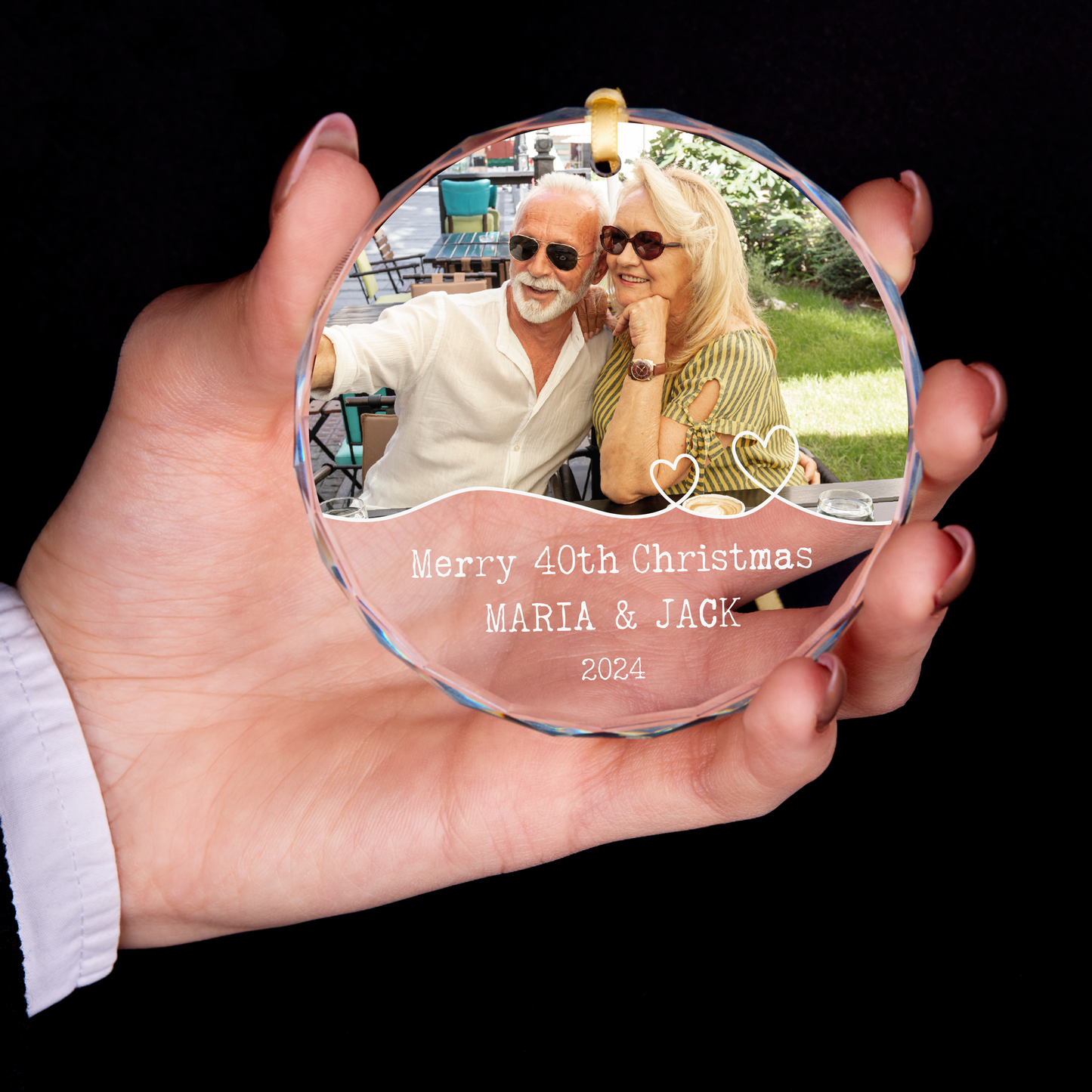 Personalized Anniversary Christmas Photo Ornament
