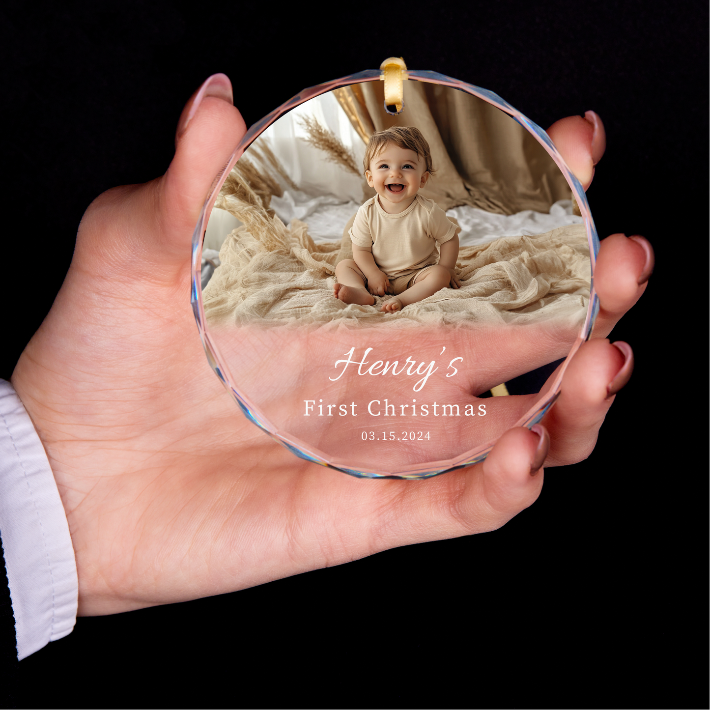 Personalized Baby Photo Christmas Ornament