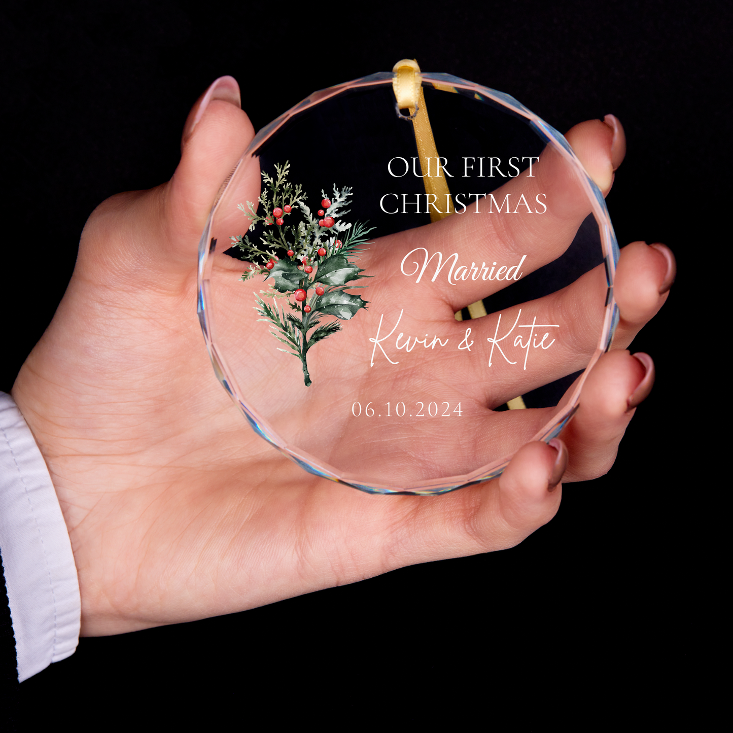 Personalized Our First Christmas Married Ornament