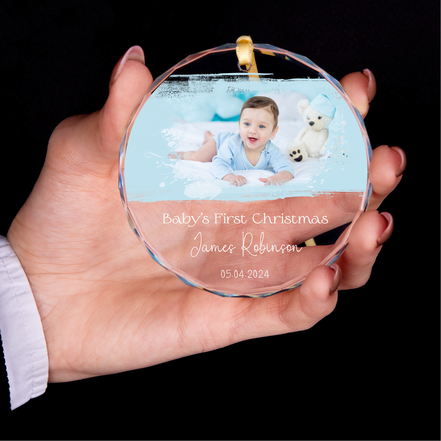 Personalized Baby Boy First Christmas Ornament