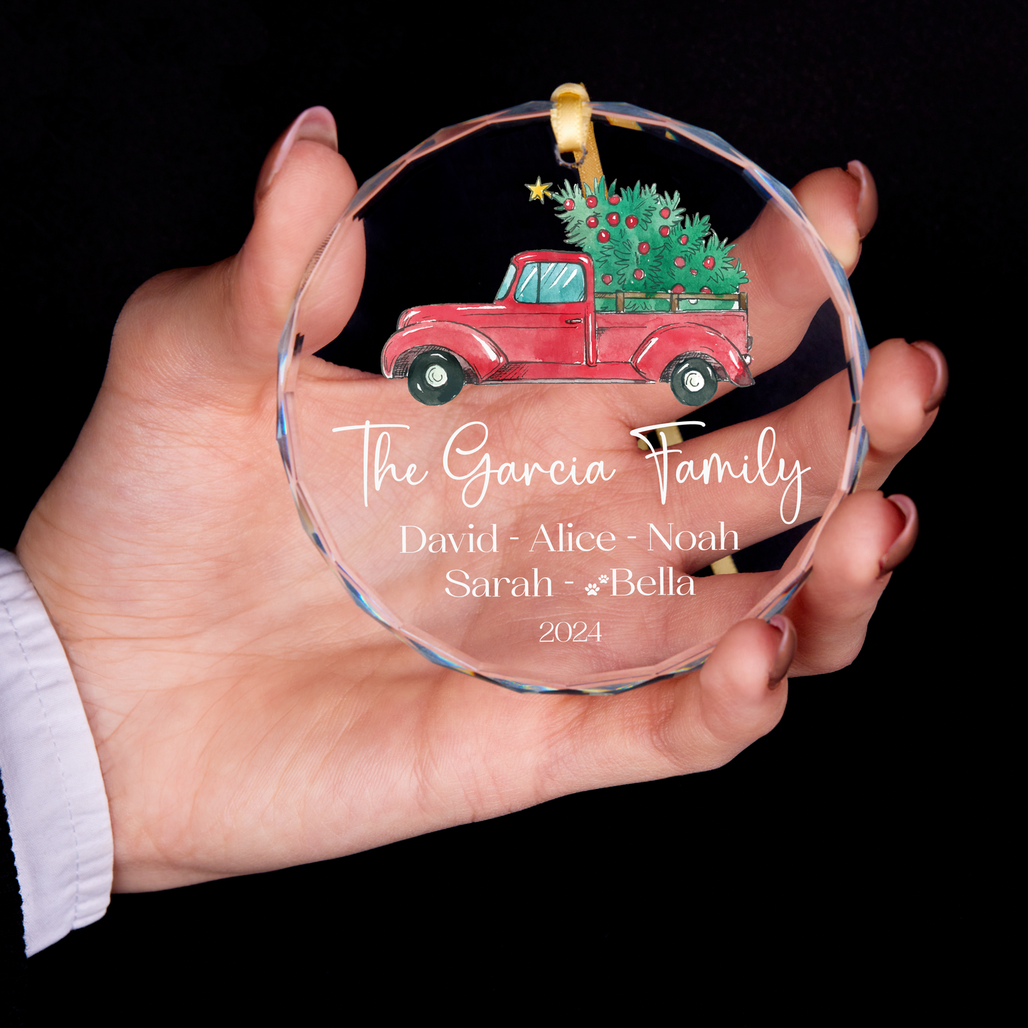 Personalized Family Christmas Ornament with Pet Names