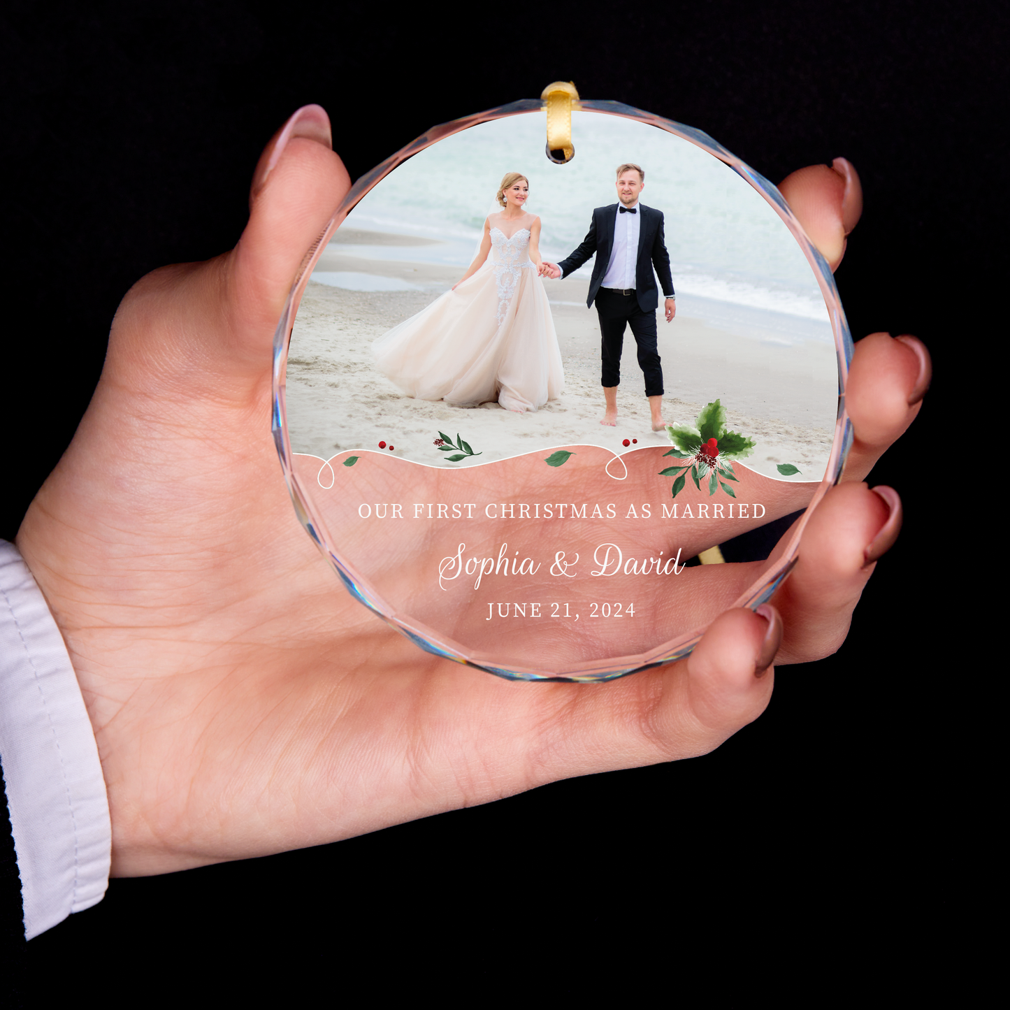 Personalized First Christmas Married Ornament