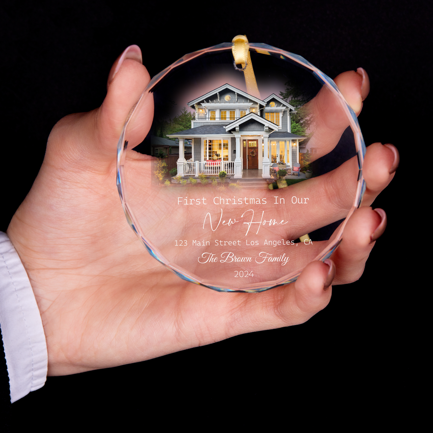 Personalized First Christmas Our New Home Glass Ornament