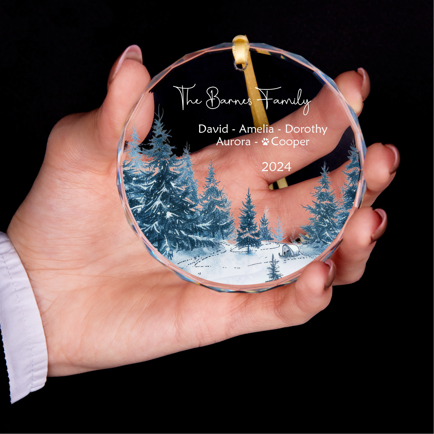Personalized Family Christmas Ornament with Pet Names