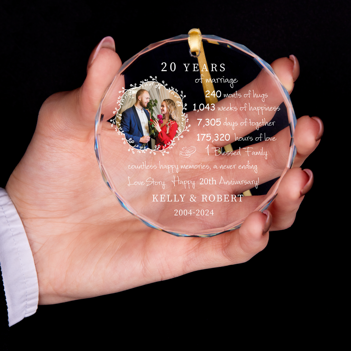 Personalized Marriege Anniversary Christmas Ornament