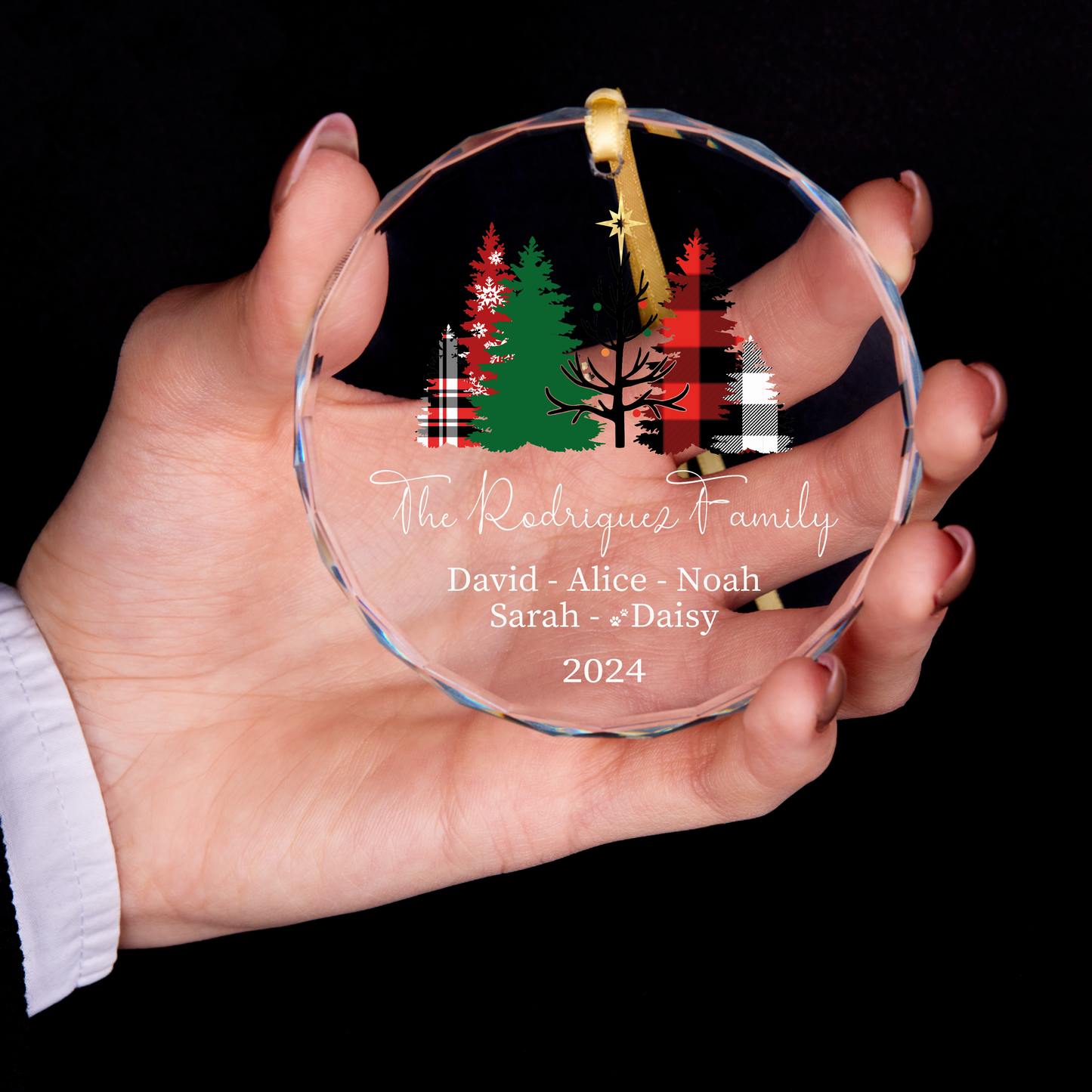 Personalized Family Christmas Ornament with Pet Names