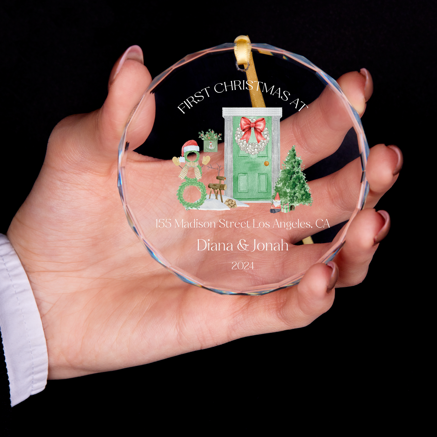 Personalized New Home GLASS Ornament