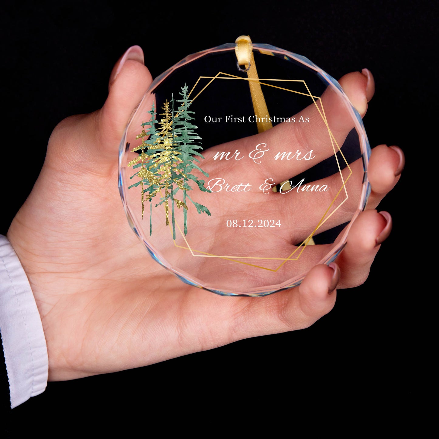 Personalized Married Mr and Mrs Christmas Ornament