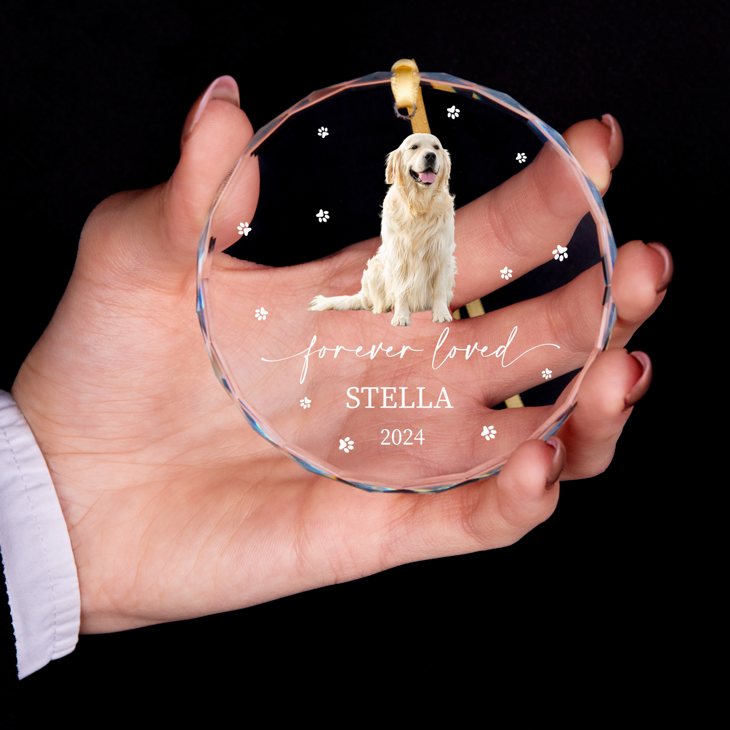 Personalized Dog Portrait Memorial Christmas Ornament
