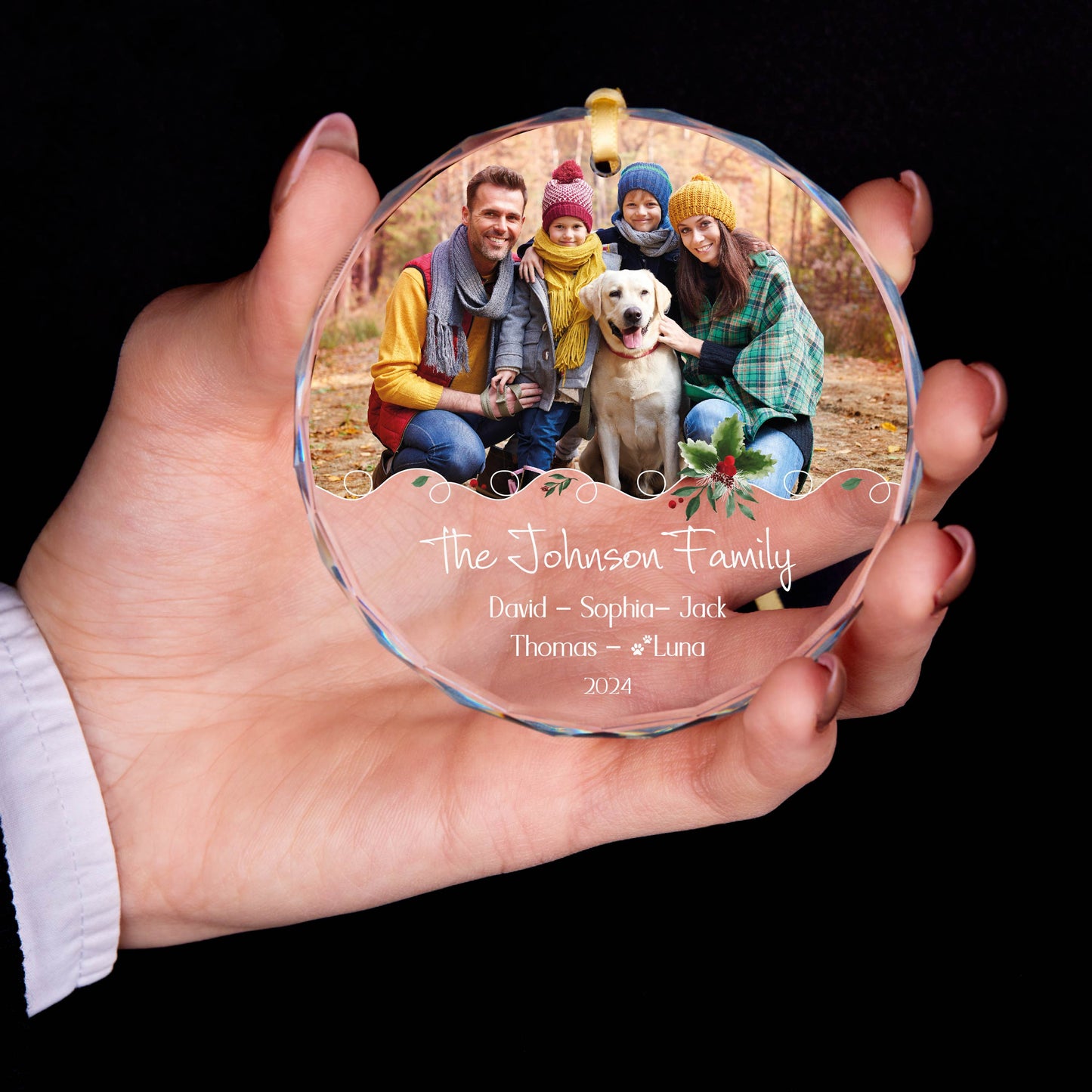 Personalized Family Photo Christmas Ornament