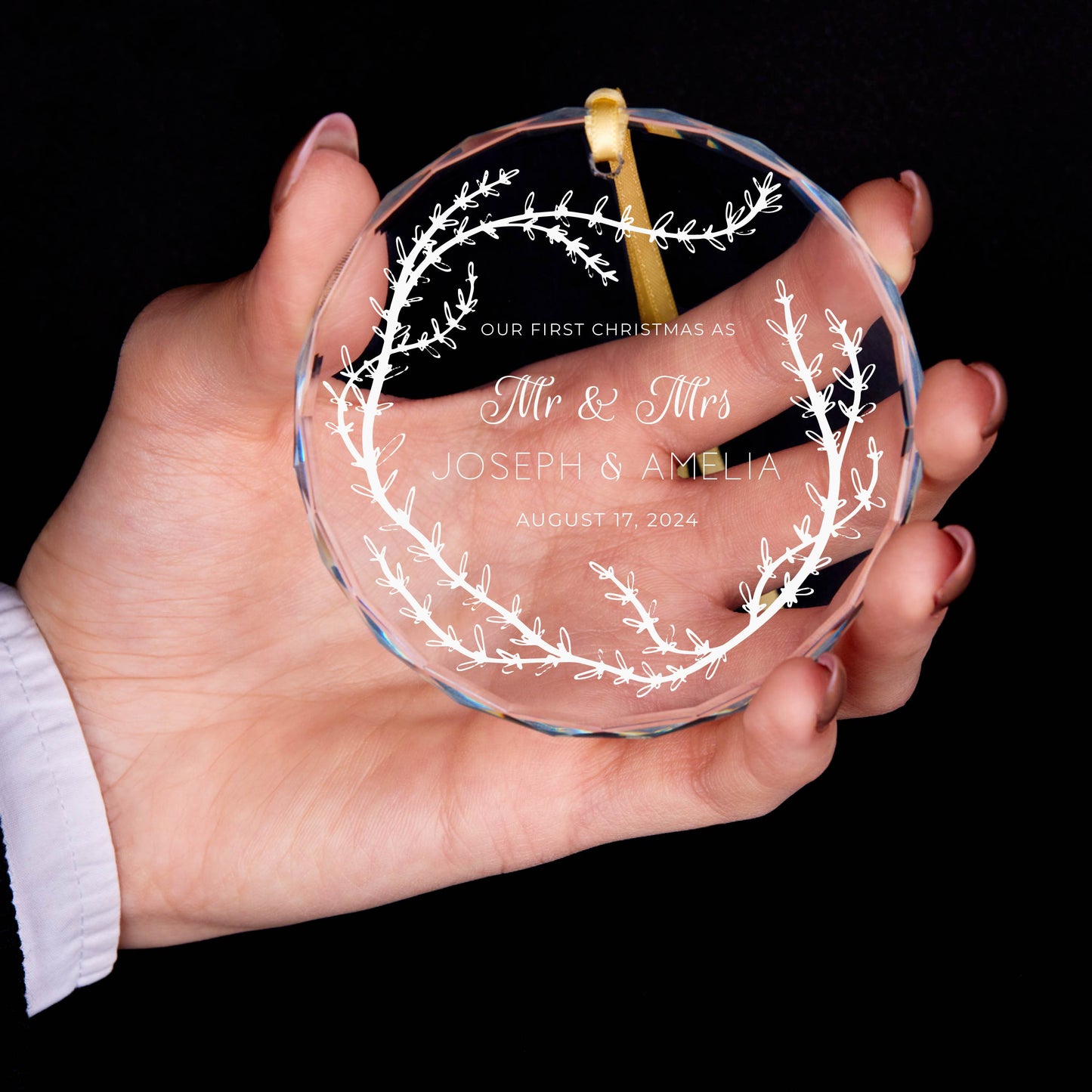 Personalized Mr and Mrs Christmas Ornament