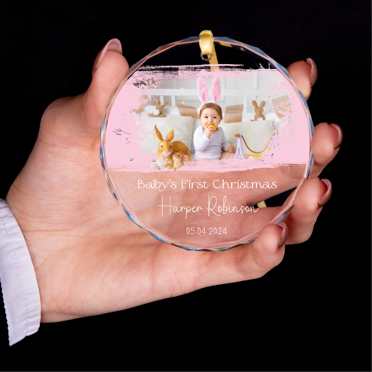 Personalized Baby Girl First Christmas Ornament