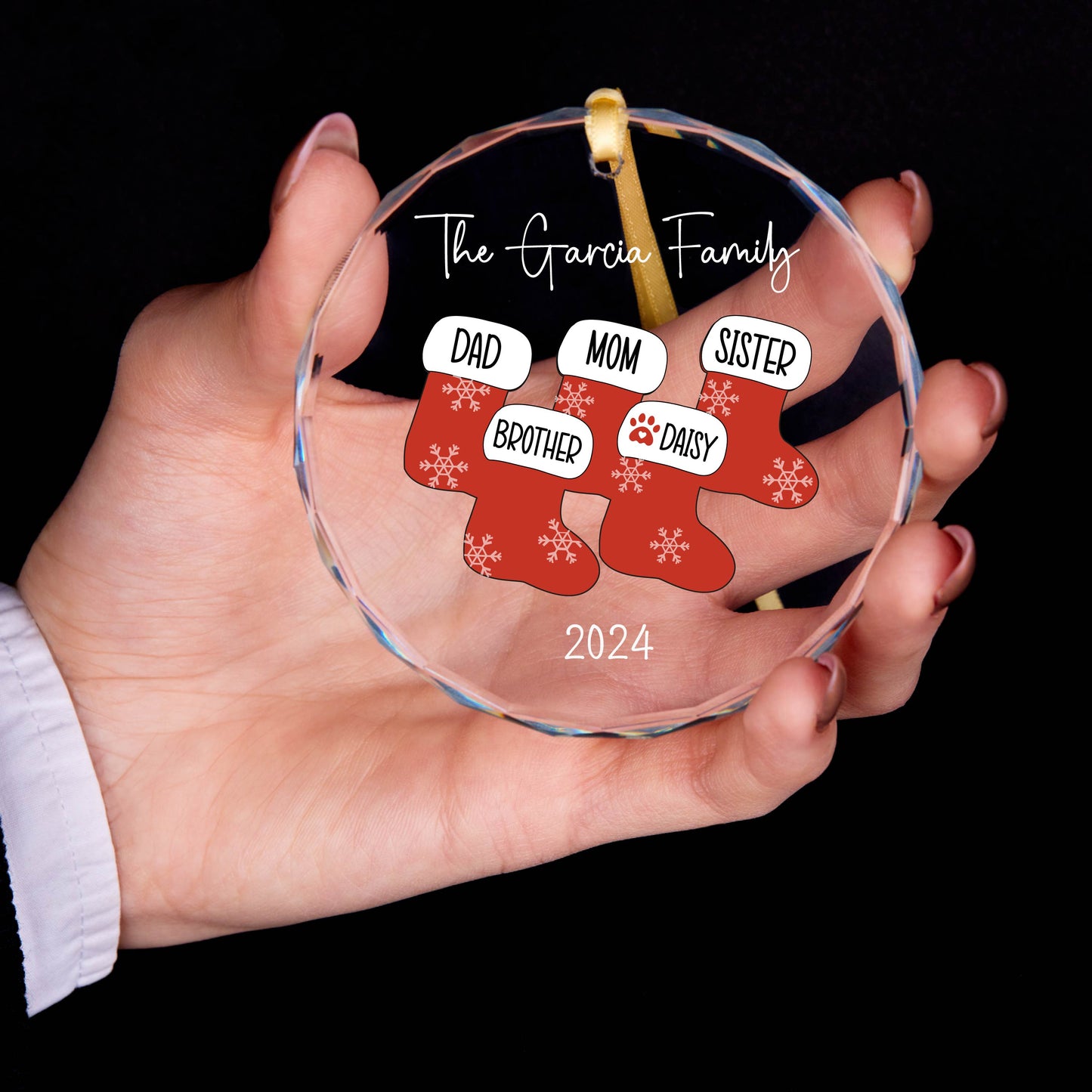 Personalized Family Christmas Ornament with Pet Names