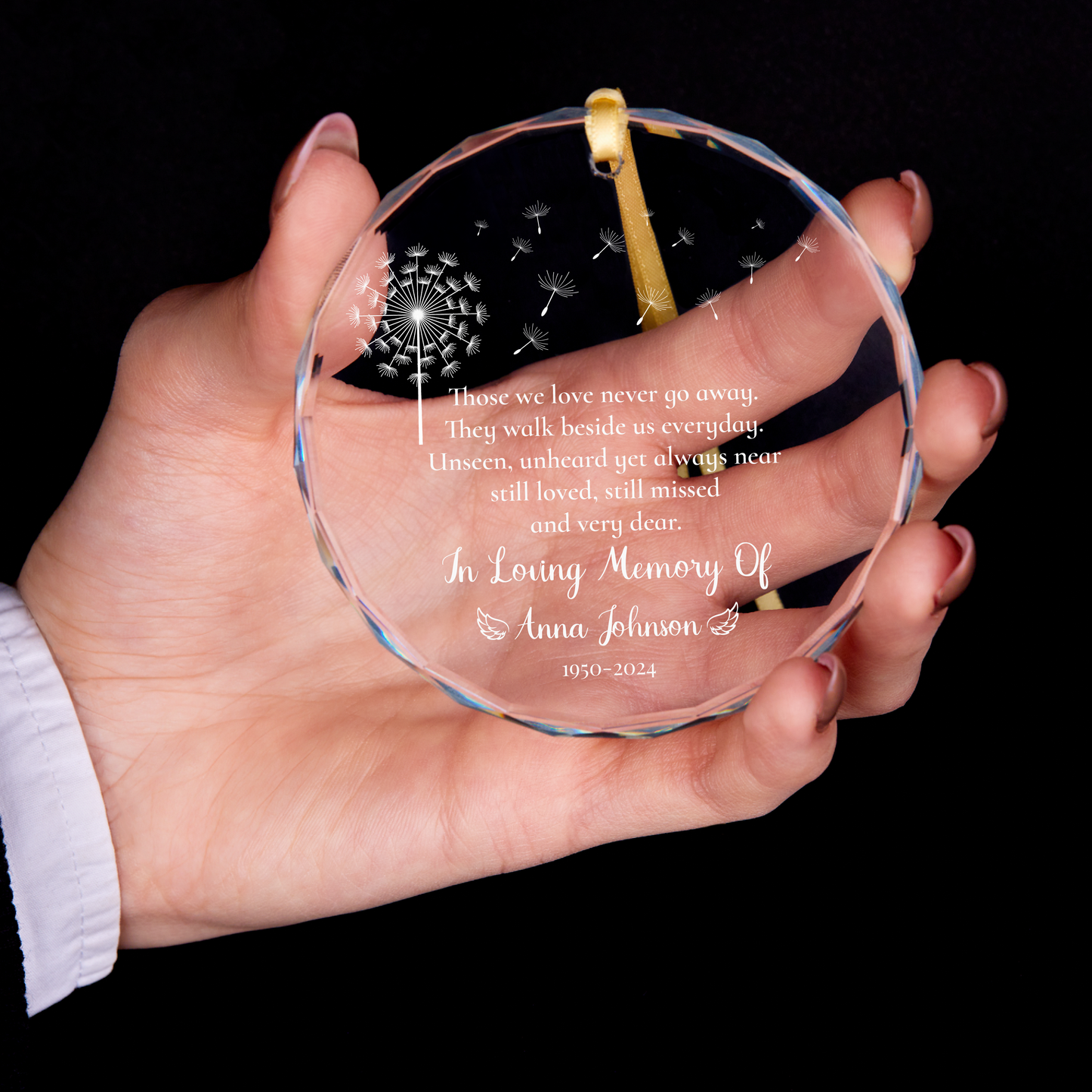 Personalized Dandelion Memorial Christmas Ornament