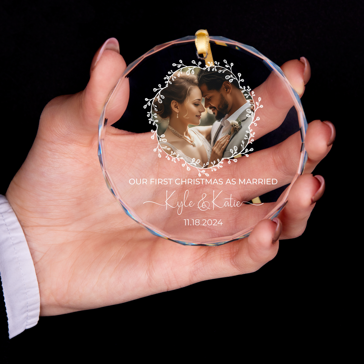 Personalized Our First Christmas Married Ornament