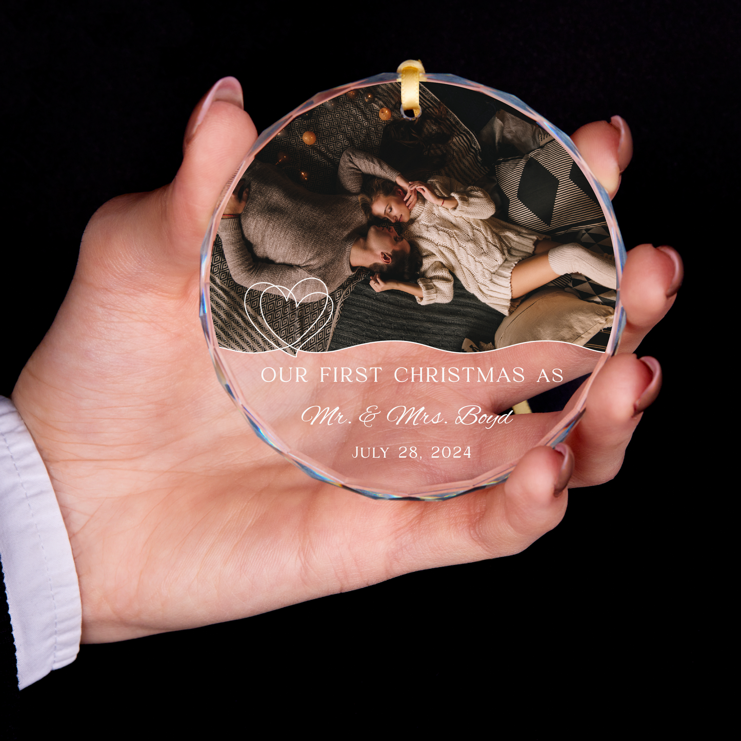 Personalized Our First Christmas as Married Christmas Ornament