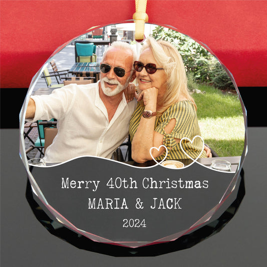 1st 10th 20 th 40th 50th Christmas Ornament, Anniversary Christmas Ornament, Mr Mrs Xmas Ornament