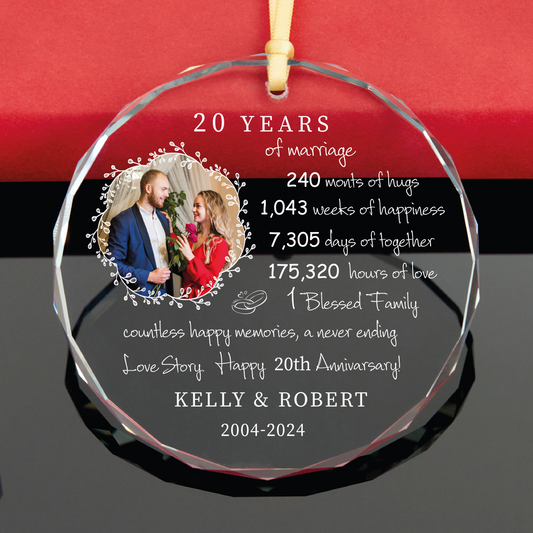 Personalized Marriege Anniversary Christmas Ornament