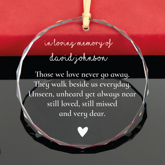 Personalized Clear Glass Memorial Ornament