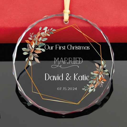 Personalized Our First Christmas Married Ornament