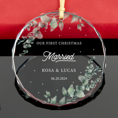 Personalized Our First Christmas Married Ornament