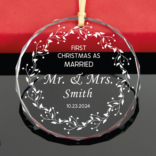 Vine Wreath Mr & Mrs Ornament