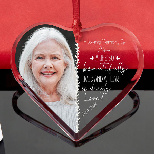 Red Heart Photo Memorial Ornament