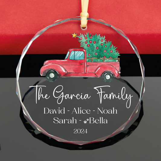 Personalized Family Christmas Ornament with Pet Names