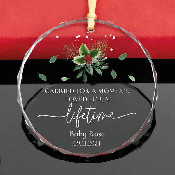 Holly Angel Baby Memorial Ornament