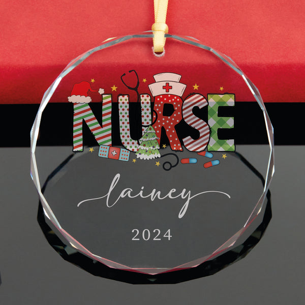 Festive NURSE Letters Ornament