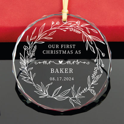 Personalized Our First Christmas as Mr and Mrs Ornament