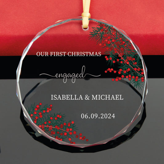 Personalized First Christmas Engaged Ornament