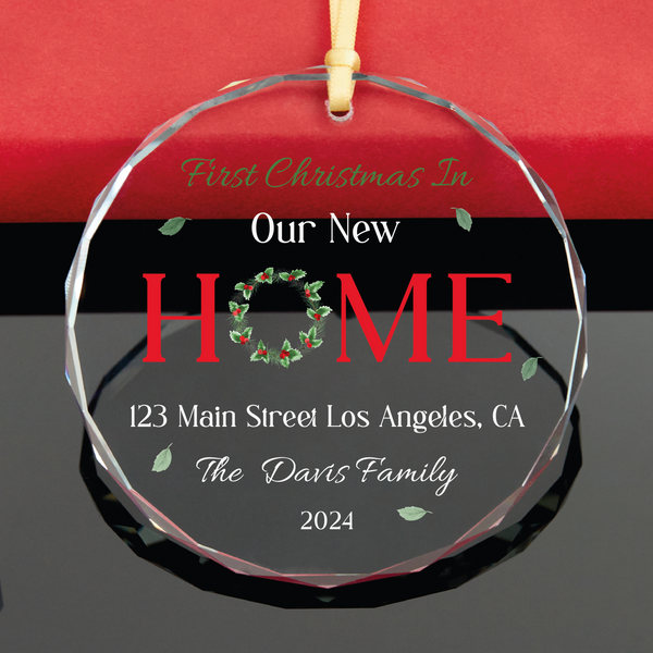 Red HOME Wreath Ornament