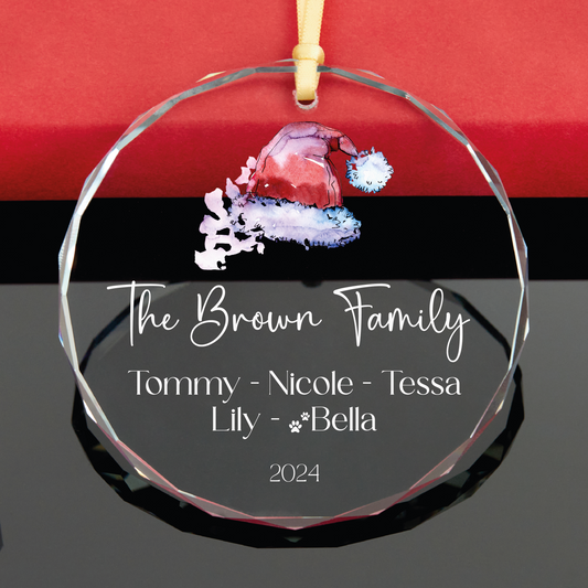 Personalized Family Christmas Ornament with Pet Name • 2024 Family Christmas Gift