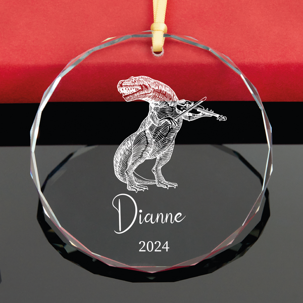 Violin Dinosaur Ornament