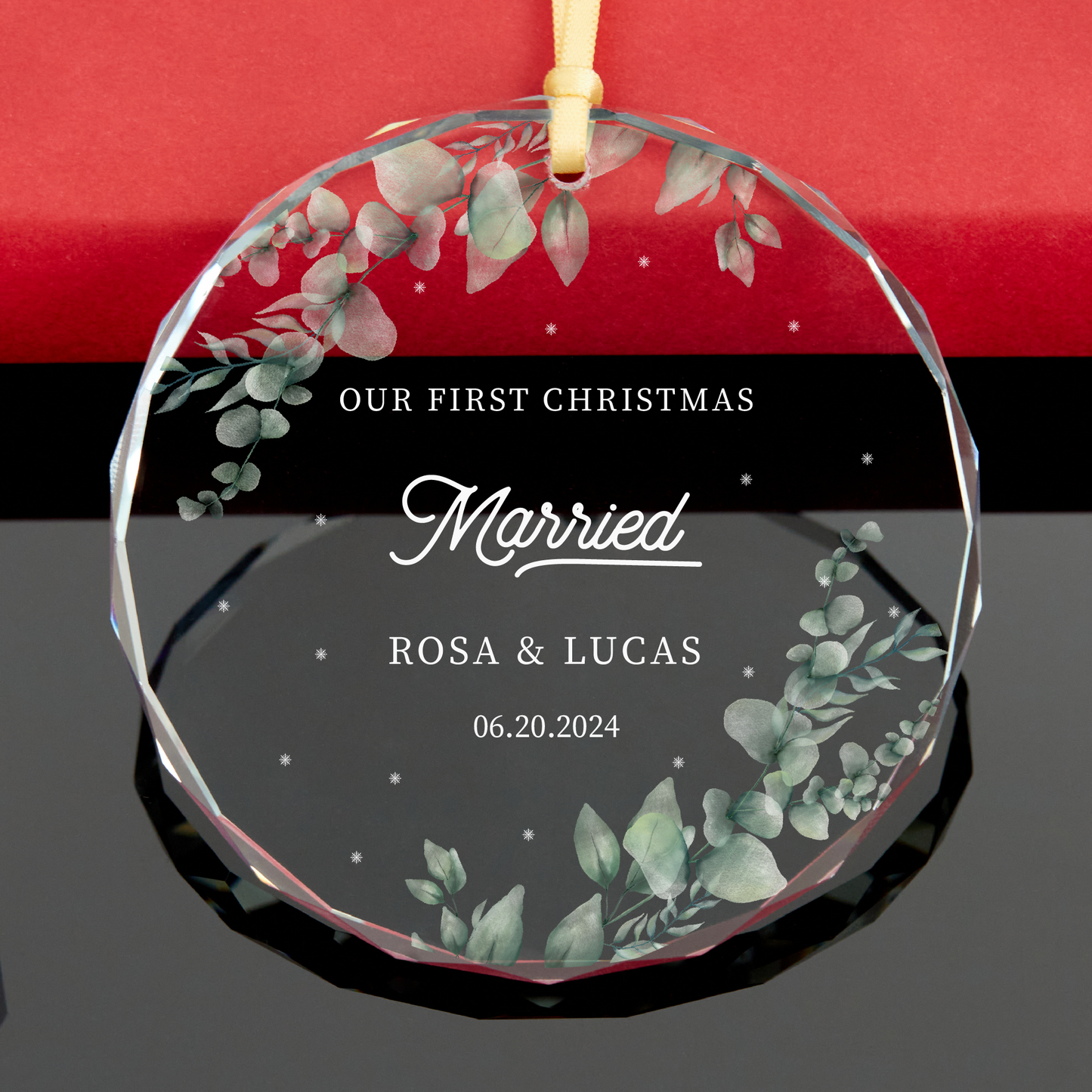 Personalized First Christmas as Married Ornament • Christmas Glass Ornament • Mr and Mrs GLASS Ornament