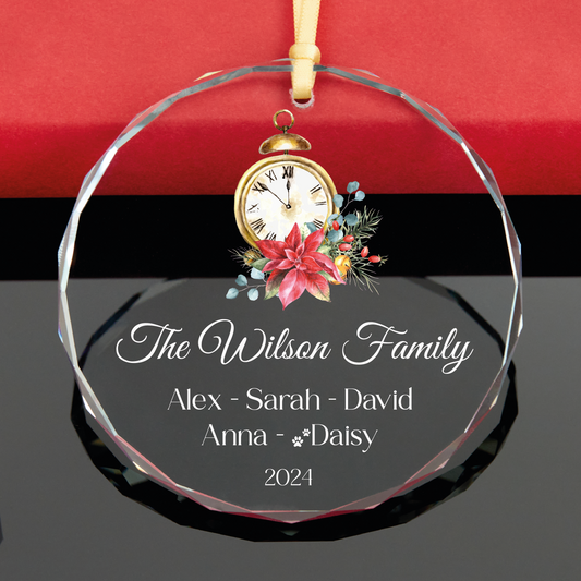 Personalized Family Christmas Ornament with Pet Names • 2024 Christmas Tree Ornament