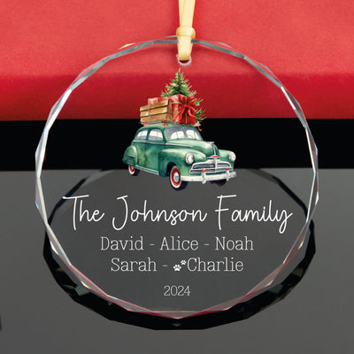 Christmas Tree Truck Ornament with Dog Name